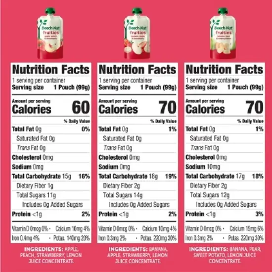 Beech-Nut Fruities Baby Food Pouch Variety Pack - 3.5oz/9ct image {1}