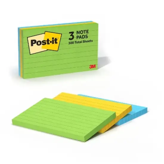 Post-it Notes 3pk 3" x 5" 100 Sheets/Pad Floral Fantasy Collection: Sticky Notes, Multicolor, Art & Design, Uncoated Paper image {9}
