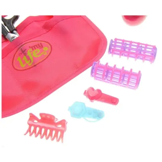 Insten Cute Little Girls Beauty Salon Fashion Girls Playset with Mirror, Hairdryer, Curling Iron & Accessories, Pretend Toys for Kids image {3}