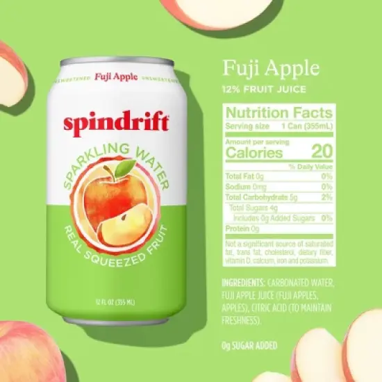 Spindrift Fuji Apple Sparkling Water - 8pk/12 fl oz Cans image {1}