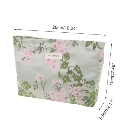 Unique Bargains Portable Cherry Blossom Makeup Bag 1 Pc image {1}