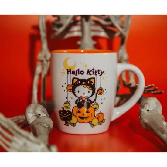 Silver Buffalo Sanrio Hello Kitty Pumpkin Patch Jumbo Curved Ceramic Latte Mug | Hold 25 Ounces image {6}