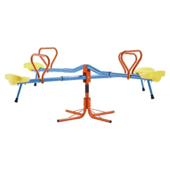 VEVOR Kids Seesaw, 110 lbs Load Capacity per Seat, Sit and Spin Teeter Totter, Swiveling 360 Degrees Rotating for Aged 3+, Orange&Blue&Yellow image {8}