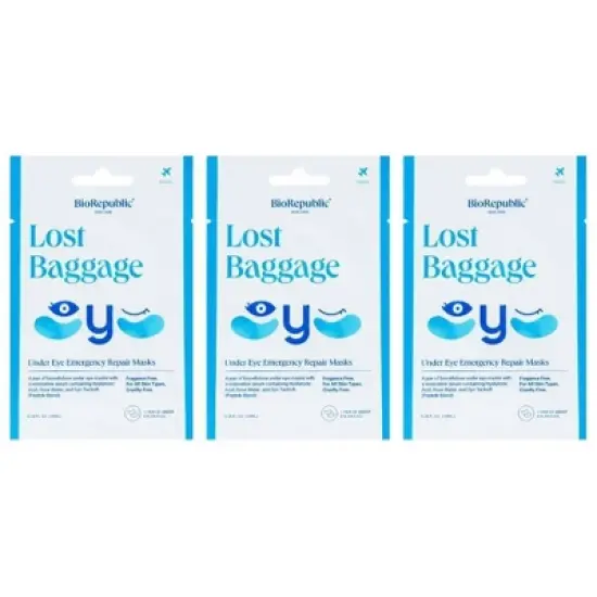 BioRepublic SkinCare Lost Baggage Under Eye Masks - 3pk image {7}