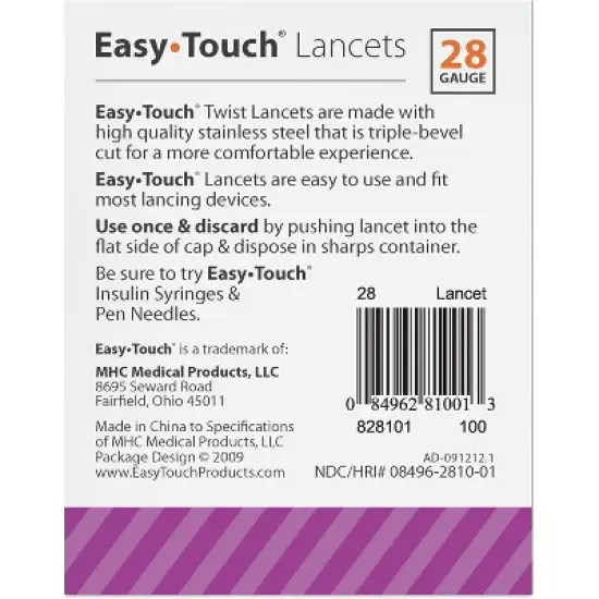 EasyTouch Twist Lancets 28 Gauge, 100 Count image {3}