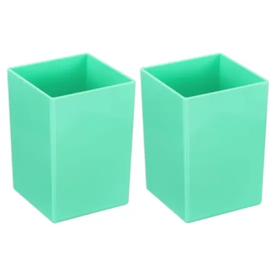 Unique Bargains Square Plastic Pencil Pen Makeup Brush Holder Desktop Organizer 2 Pcs image {7}