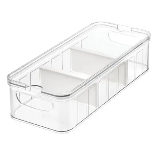 iDesign Large Fridge Organizer Bin with Removable Divider image {5}