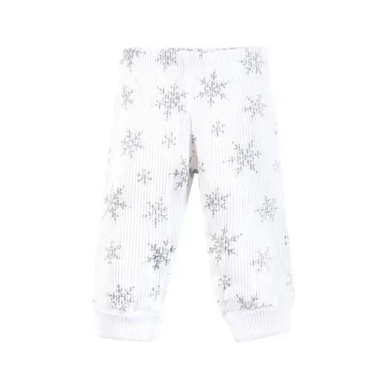 Hudson Baby Girls Thermal Preemie Layette Set 4pc Long Sleeve Outfit, Snowflake, Preemie image {4}