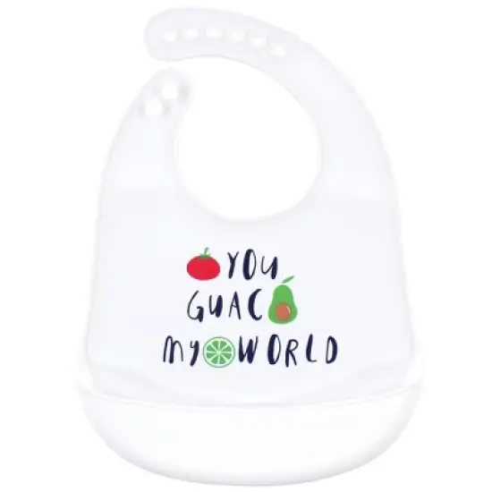 Hudson Baby Infant Silicone Bibs 2pk, You Guac My World, One Size image {1}