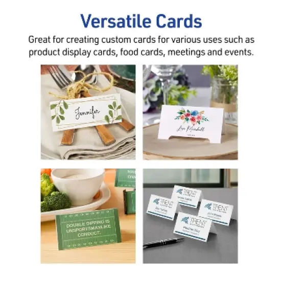 Avery Tent Cards, 2" x 3.5", White, 2-Pack, 320 Cards Total (5812) image {4}