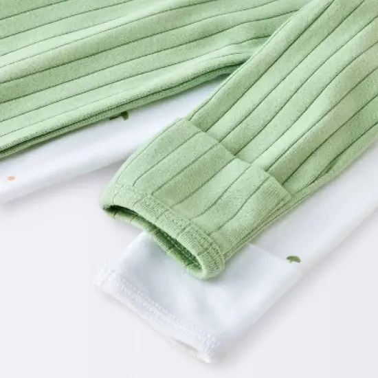 Baby 2pk Cozy Wide Ribbed Mushrooms Sleep N' Play - Cloud Island&trade; Green image {3}