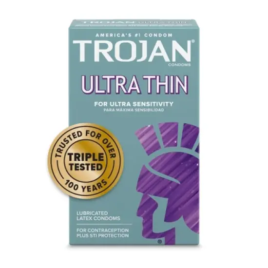 Trojan Armor Ultra Thin Spermicidal Lubricated Latex Condoms - 12ct image {8}
