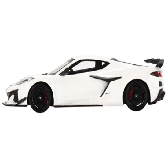 2023 Chevrolet Corvette Z06 Arctic White with Black Stripes 1/43 Model Car by True Scale Miniatures image {1}