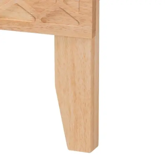 Baxton Studio King 4pc Hosea Carved Honeycomb Bedroom Set Natural image {10}