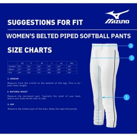 Mizuno Women's Belted Piped Softball Pant image {3}