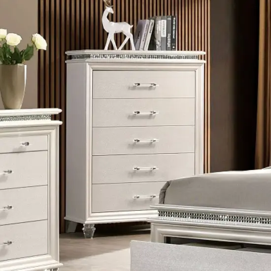 2pc Granite Nightstand and Chest Set Pearl White - HOMES: Inside + Out image {4}