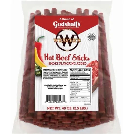 Weavers Hot Beef Sticks 40oz Bag image {4}