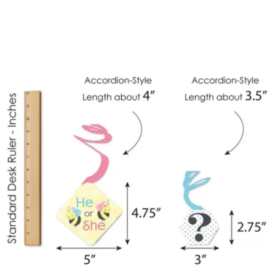 Big Dot of Happiness What Will it Bee - Gender Reveal Hanging Decor - Party Decoration Swirls - Set of 40 image {6}