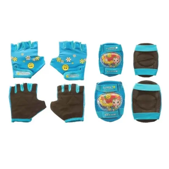 Titan Girl's Flower Princess BMX Bike for 4-9 Years with Training Wheels 16 Inch Kids Bicycle with Protective Elbow Knee Pads and a Helmet, Multicolor image {3}