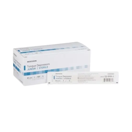 McKesson Tongue Depressor, Sterile, Junior, 5 1/2 in., 100 Count, 1 Pack image {7}