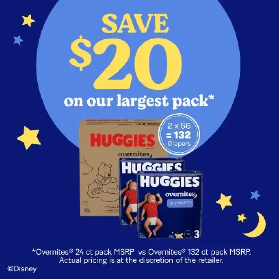 Huggies Overnites Diapers Jumbo Pack - Size 3 - 24ct image {4}