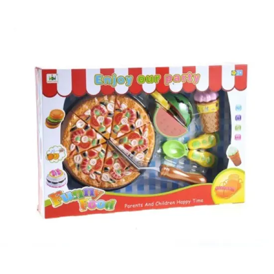 Insten 8 Piece Play Pizza Toys For Kids, Includes Watermelon, Icecream And Utensils image {3}