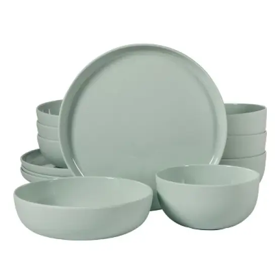 Gibson Home Candy Skies 12 Piece Wheat Straw Melamine Dinnerware Set image {7}