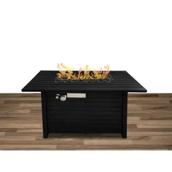 24" H x 54" W Steel Outdoor Fire Pit Table with Lid image {2}