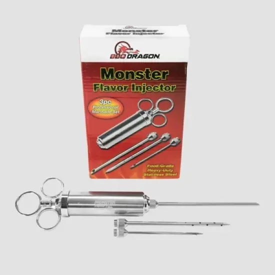 Grill BBQ Marinade Injector Silver - BBQ Dragon image {3}