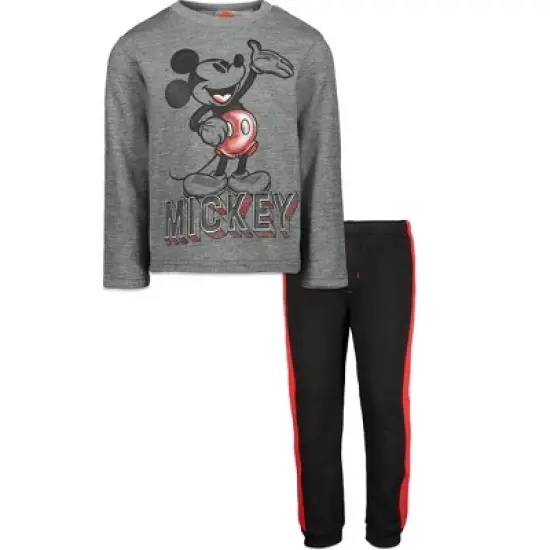 Disney Mickey Mouse Goofy Donald Duck Pluto Fleece Pullover T-Shirt and Pants Toddler image {12}