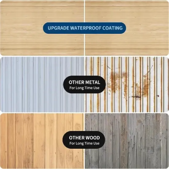 Outdoor Wooden Large Storage Cabinet Garden Shed Outside Wood Tool Organizer with Waterproof Roof Shelves image {4}