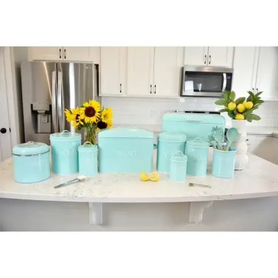 Outshine Co Large Kitchen Utensil Holder and Farmhouse Decor with Matching Salt and Pepper Shakers image {6}