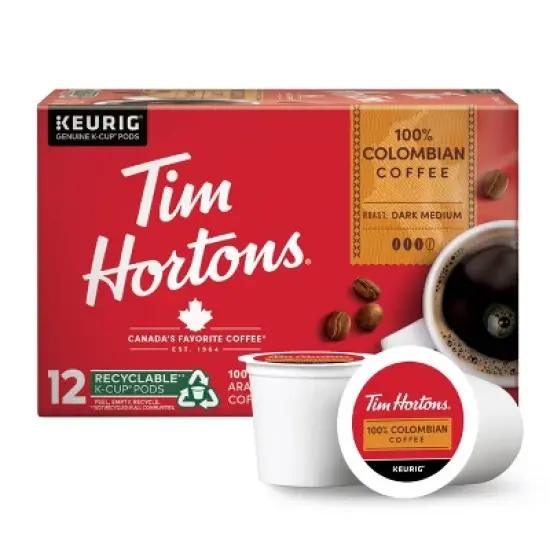 Keurig Tim Hortons Colombian Keurig K-Cup Coffee Pods - Medium-Dark Roast - 12ct image {6}
