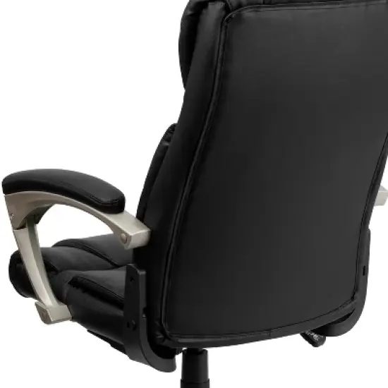Emma and Oliver High Back Folding Black LeatherSoft Executive Swivel Office Chair with Arms image {4}