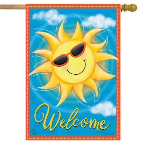 Summer Sunshine Welcome House Flag Sunglasses 28" x 40" Briarwood Lane image {1}