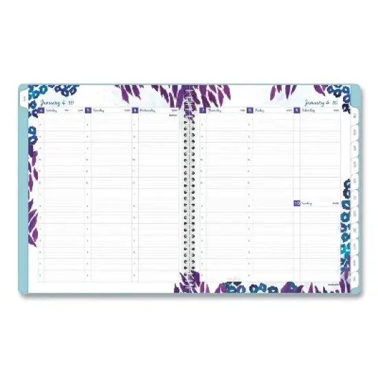 Wild Washes Weekly/Monthly Planner, Flora and Fauna Artwork, 11 x 8.5, Blue Cover, 13-Month: Jan 2026 to Jan 2027 image {1}