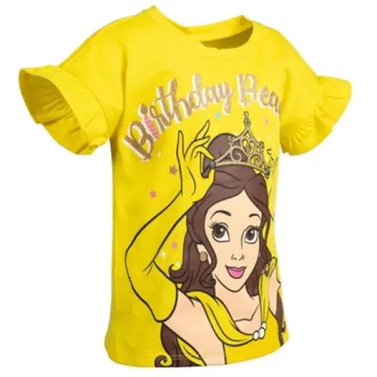 Disney Minnie Mouse Princess Belle The Little Mermaid Moana Lilo &Stitch Frozen Birthday Girls T-Shirt Toddler to Little Kid image {2}