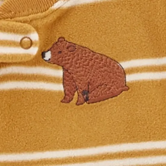 Carter's Just One You&reg;️ Toddler Boys' 2pk Bear Fox and Striped Fleece Footed Pajama - Gold image {2}
