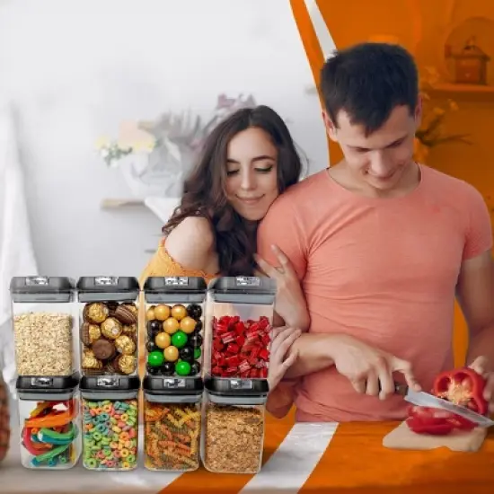 Cheer Collection Set of 8 28oz Airtight Food Storage Containers image {2}