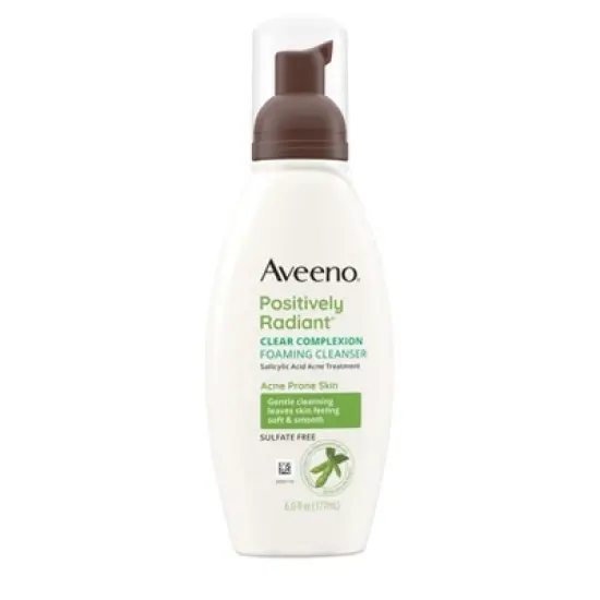 Aveeno Clear Complexion Foaming Oil-Free Facial Cleanser with Soy Extract & Salicylic Acid for Acne-Prone Skin - 6 fl oz image {10}