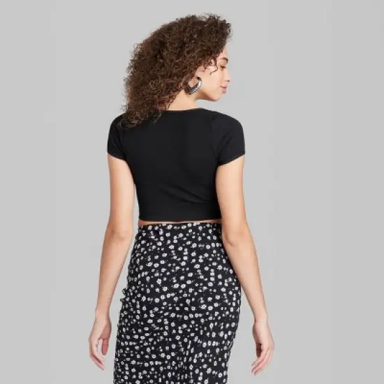 Women's Short Sleeve Square Neck Fitted Seamless T-Shirt - Wild Fable&trade; image {2}