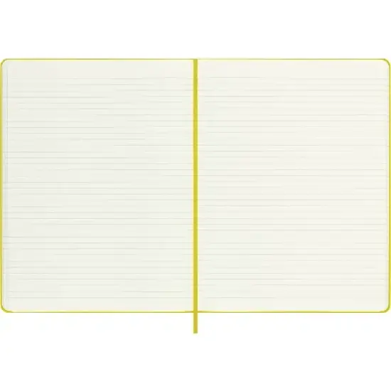 Moleskine Ruled Classic Notebook 7.5"x9.75" Hard Cover Hay Yellow Silk: Hardcover Journal, Pocket, Ribbon Marker, image {4}