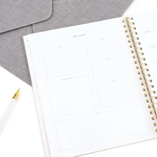 Sugar Paper Essentials 2024-25 Weekly/Monthly Planner 11"x9.5" Flax Stripe: Teacher Planner, Twin-Wire Binding, Tabs image {6}