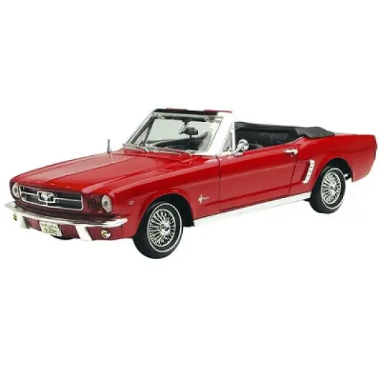 1964 1/2 Ford Mustang Convertible Red "Timeless Classics" Series 1/18 Diecast Model Car by Motormax image {1}