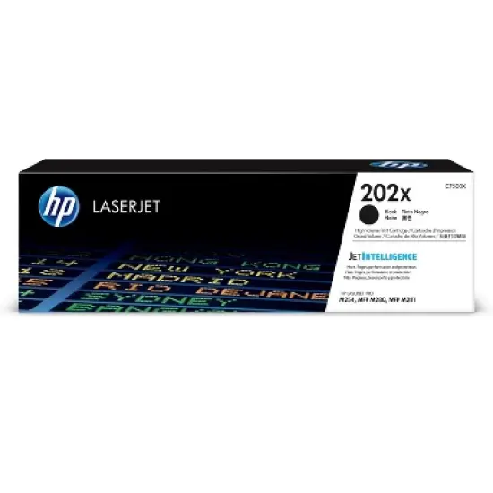 HP 202X High Yield Black Original LaserJet Toner Cartridge, ~3,200 pages, CF500X image {6}