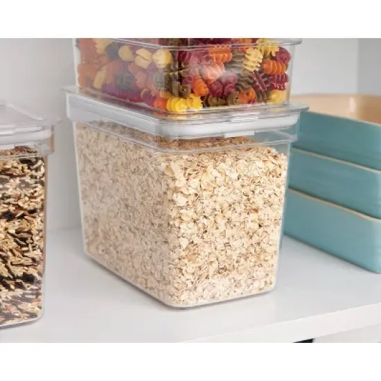 iDESIGN Medium Tall Dry Goods Storage Bin The Fresh Collection Clear Bin: Plastic Kitchen Cabinet Organizer, 6"x8"x5" image {4}