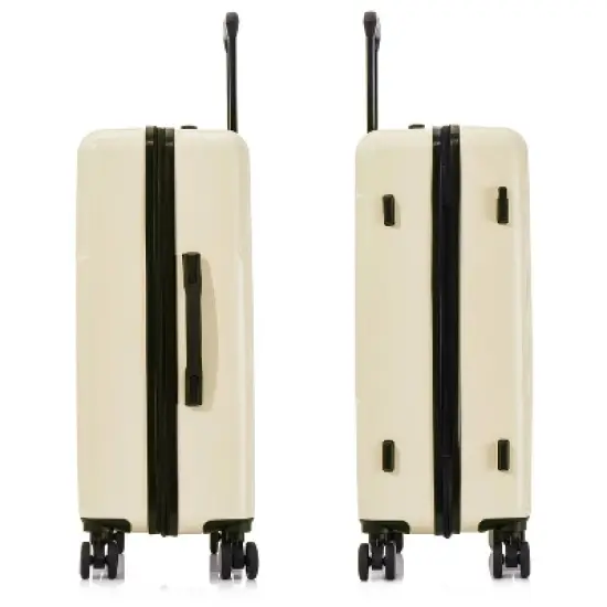 InUSA Drip Lightweight Hardside Medium Checked Spinner Suitcase - Sand image {7}