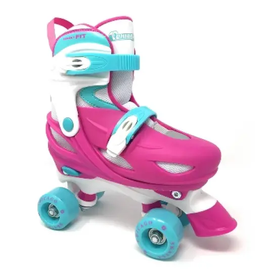 Chicago Skates Adjustable Kids' Quad Roller Skate - Pink/White image {3}