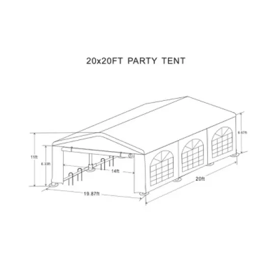 20x20 Feet Heavy Duty Parties Shelter Canopy,Tent With 2 Storgae Carry Bags For Outdoor Wedding,Parties And Events Shelter Tent-Coolbibila image {3}