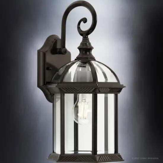 Urban Ambiance Luxury Transitional Outdoor Wall Sconce 15.5''H x 8.125''W,  Olde Bronze Finish,  Greensboro Collection, UHP1371 image {4}